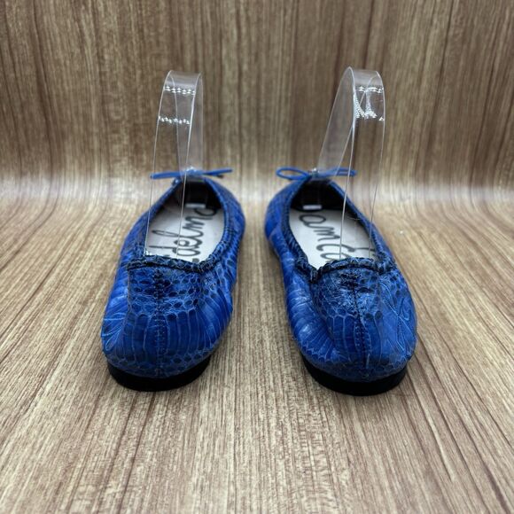 Sam Edelman Womens Leather Snakeskin Print Felicia Slip-on Ballet Flats Gray 7.5 - Picture 3 of 9